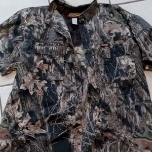 Camo button down shirt